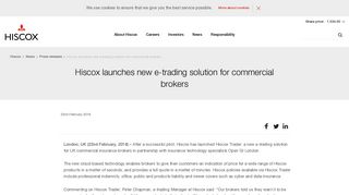 Hiscox launches new e-trading solution for commercial brokers ...