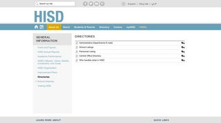 General Information / Directories - Houston ISD