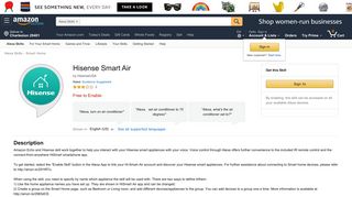Amazon.com: Hisense Smart Air: Alexa Skills