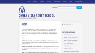 Chula Vista Adult School | HiSET