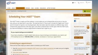 Scheduling Your HISET Exam (For Test Takers) - ETS