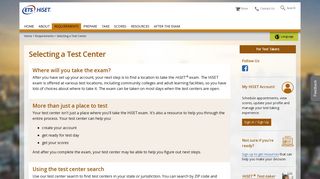 Selecting a HiSET Test Center (For Test Takers)