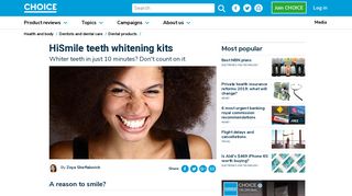HiSmile online teeth whitening kits - Choice