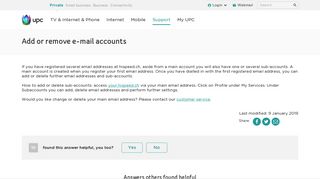 Add or remove e-mail accounts | UPC