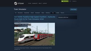 Train Simulator :: OUT NOW: Frankfurt High Speed: Frankfurt ...