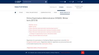 Online Examination Administration (HISQIS): Winter ... - TU Dresden