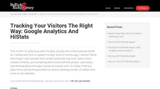 Tracking Your Visitors The Right Way: Google Analytics And HiStats ...
