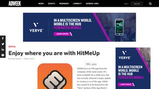 Enjoy where you are with HitMeUp – Adweek