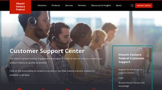 Customer Support Center | Hitachi Vantara Federal - Hitachi Vantara ...