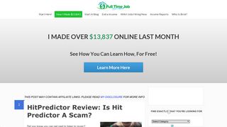 HitPredictor Review: Is Hit Predictor A Scam? | Full Time Job From Home