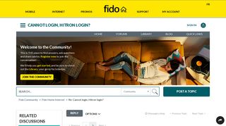 Solved: Re: Cannot login, Hitron login? - Page 2 - Fido