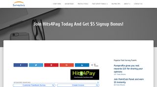Join Hits4Pay Today And Get $5 Signup Bonus! - Survey Jury