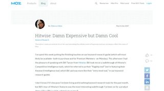 Hitwise: Damn Expensive but Damn Cool - Moz