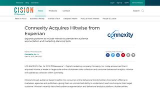 Connexity Acquires Hitwise from Experian - PR Newswire