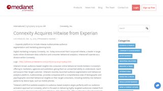 Connexity Acquires Hitwise from Experian - AAP Medianet