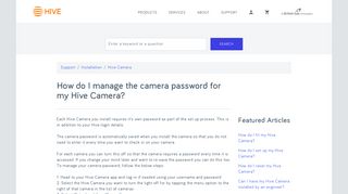 How do I manage the camera password for my Hive Camera ...