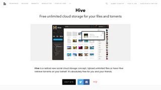 Hive: Free unlimited cloud storage for your files and | BetaList
