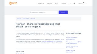How can I change my password and what should I do if I forget it? - Hive