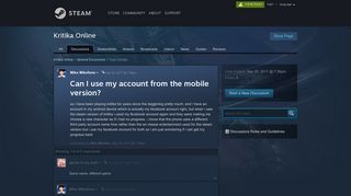 Can I use my account from the mobile version? :: Kritika Online ...