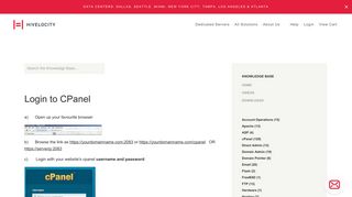 Login to CPanel | Knowledge Base - Hivelocity