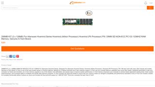 Buy 256MB KIT (2 x 128MB) For Alienware Hivemind Series ... - Alibaba