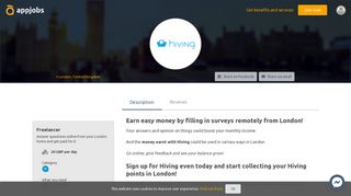 Online paid surveys - Hiving | London - AppJobs