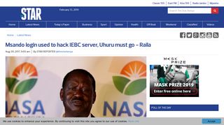 Msando login used to hack IEBC server, Uhuru must go - Raila | The ...