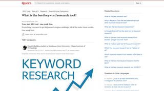 What is the best keyword research tool? - Quora