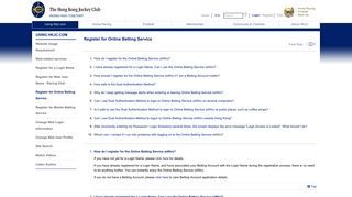 Register for Online Betting Service - Using hkjc.com - FAQ - The Hong ...