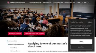 Master's Program Admissions | Harvard Kennedy School