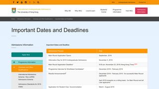 Important Dates and Deadlines - HKU AAL