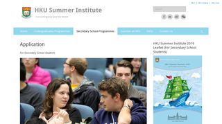 Application – HKU Summer Institute - HKU AAL