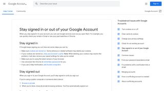 Stay signed in or out of your Google Account - Google Account Help