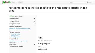 HlAgents.com is the log in site to the real estate agents in the area ...