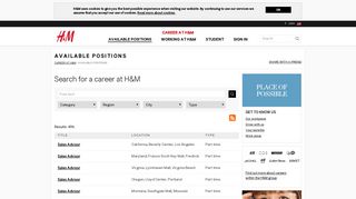 Available positions - Working at H&M