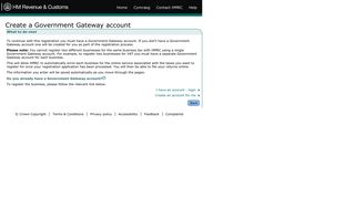 Create a Government Gateway account - HM Revenue & Customs