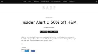 Insider Alert :: 50% off H&M - BARE Magazine