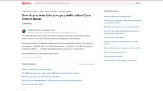 How to search for your pay stubs online if you work at H&M - Quora