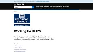 Working for HMPS - HM Prison Service - GOV.UK