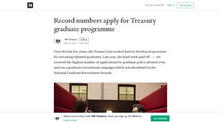 Record numbers apply for Treasury graduate programme - Medium