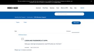 Login and password at ovpn – Hide My Ass! Support