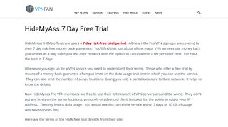 HideMyAss 7 Day Free Trial - VPN Fan