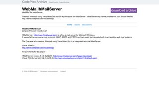 WebMail for hMailServer - CodePlex Archive