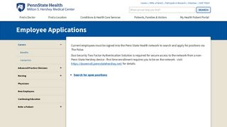 Employee Applications - Penn State Health Milton S. Hershey Medical ...