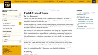 Portal: Student Usage | Harvey Mudd College