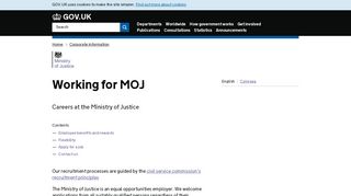 Working for MOJ - Ministry of Justice - GOV.UK