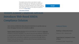 Wolters Kluwer Financial Services Introduces Web-Based HMDA ...