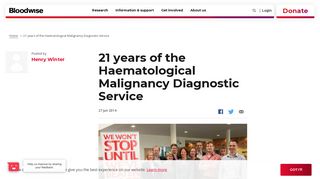 21 years of the Haematological Malignancy Diagnostic Service ...