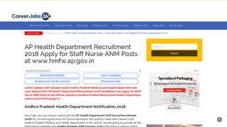 AP Health Department Recruitment 2018 Apply for Staff Nurse ANM ...