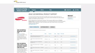 HMH Education Product Support | READ 180 Universal Product Support